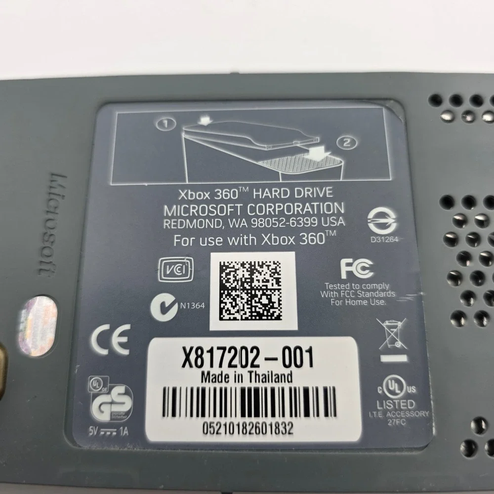 Microsoft Xbox 360 Hard Drive 60GB HDD Gray FAIR X817202-001‎